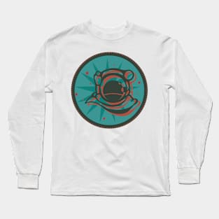 Astronaut helmet aqua/teal/oranges Long Sleeve T-Shirt